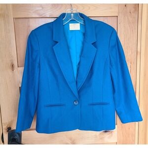 Pendleton 100% Wool SMALL Blue Tailored Blazer Classic Quiet Luxury S Minimalist